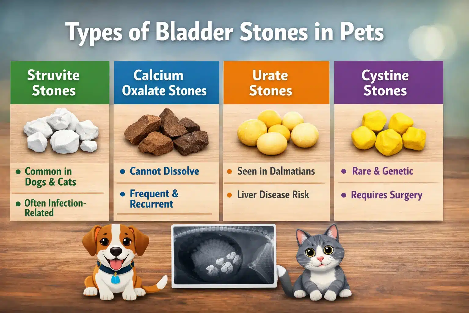 Urinary Bladder Surgery for Stones (Cystotomy) in Pets Types of Bladder Stones in Pets