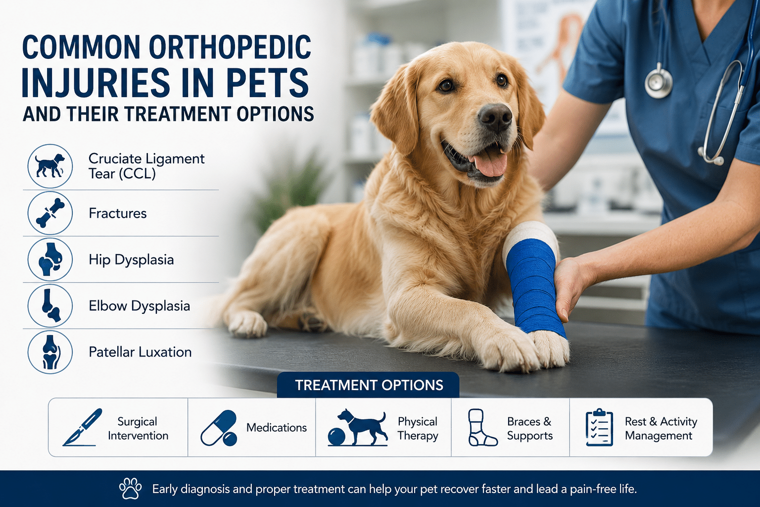 Common Orthopedic Injuries in Pets and Their Treatment Options