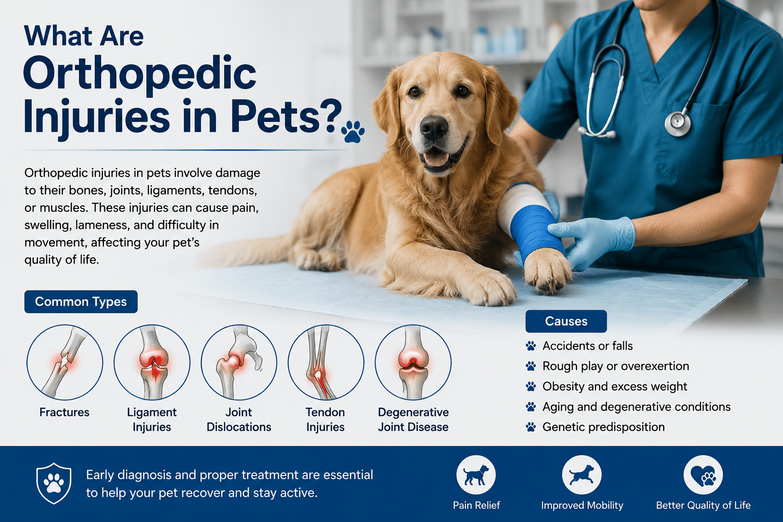 Common Orthopedic Injuries in Pets and Their Treatment Options What Are Orthopedic Injuries in Pets?